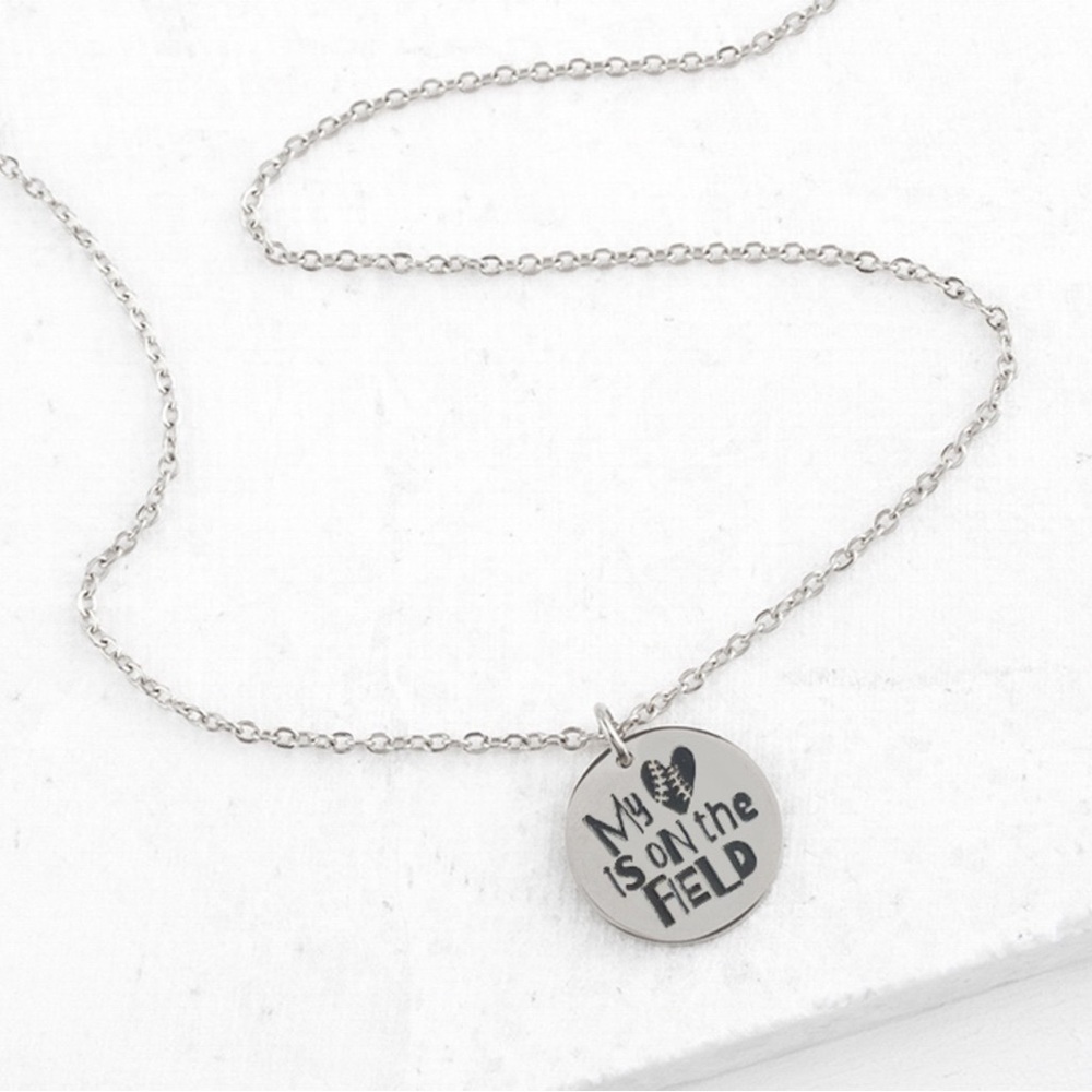 Plunder Silver Modern Necklace with Engraved Pendant